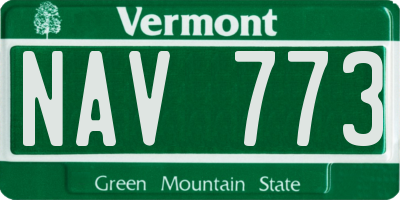 VT license plate NAV773