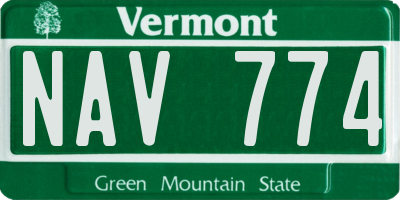 VT license plate NAV774