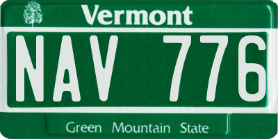 VT license plate NAV776