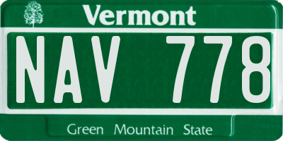VT license plate NAV778