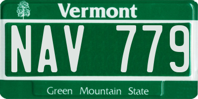 VT license plate NAV779