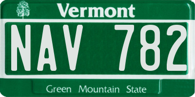 VT license plate NAV782