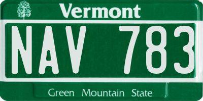 VT license plate NAV783
