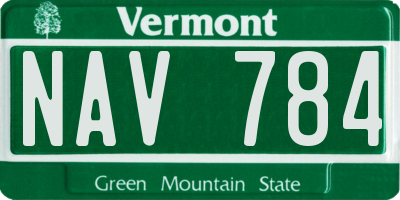 VT license plate NAV784