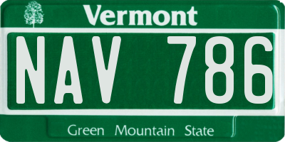 VT license plate NAV786