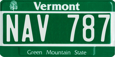 VT license plate NAV787