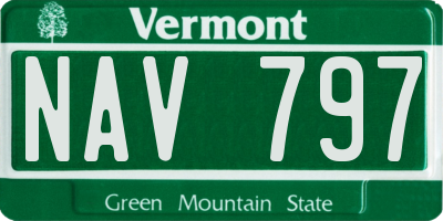 VT license plate NAV797