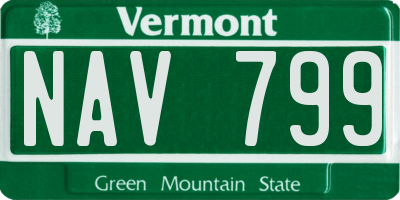 VT license plate NAV799