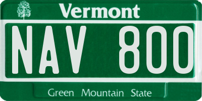 VT license plate NAV800
