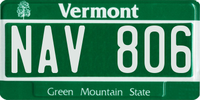VT license plate NAV806
