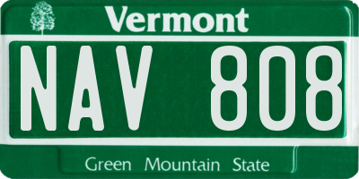 VT license plate NAV808