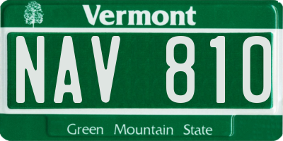 VT license plate NAV810