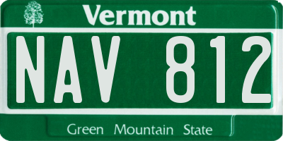 VT license plate NAV812