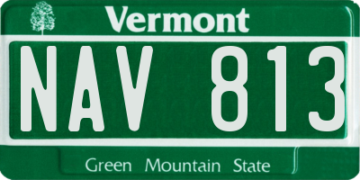 VT license plate NAV813
