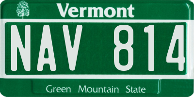 VT license plate NAV814