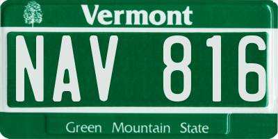 VT license plate NAV816