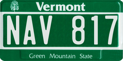 VT license plate NAV817