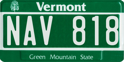 VT license plate NAV818