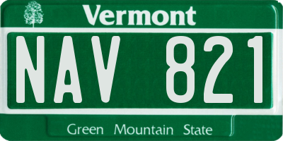 VT license plate NAV821