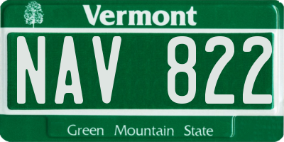 VT license plate NAV822