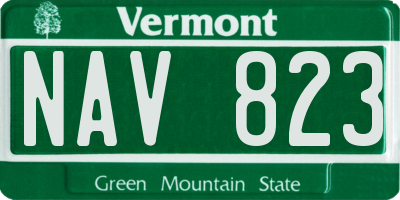 VT license plate NAV823
