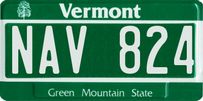 VT license plate NAV824