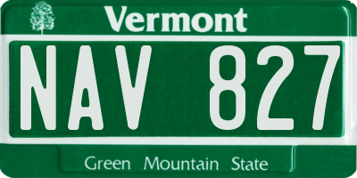VT license plate NAV827