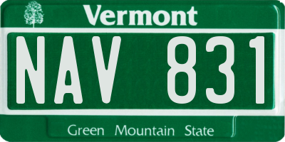 VT license plate NAV831