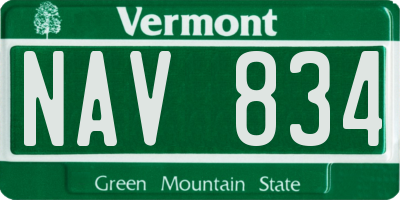 VT license plate NAV834