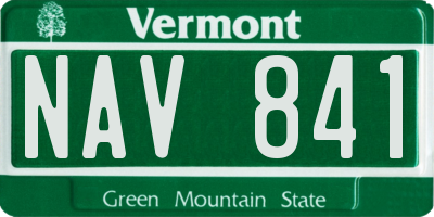 VT license plate NAV841