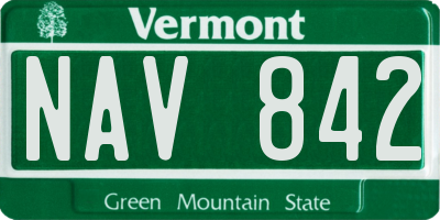 VT license plate NAV842