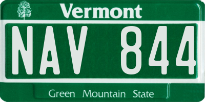 VT license plate NAV844