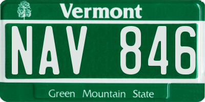 VT license plate NAV846