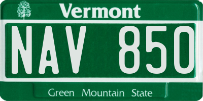 VT license plate NAV850