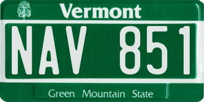VT license plate NAV851