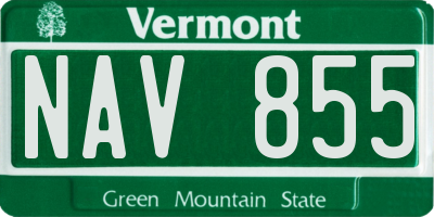 VT license plate NAV855