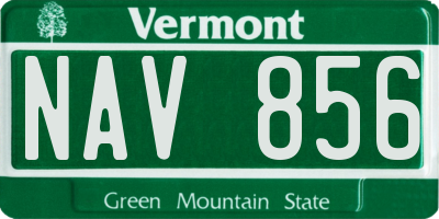 VT license plate NAV856