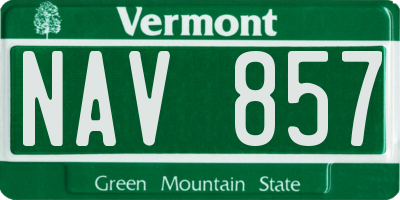 VT license plate NAV857
