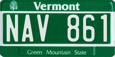 VT license plate NAV861