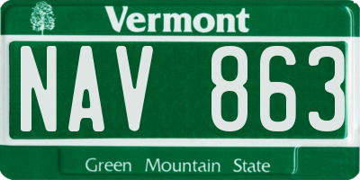 VT license plate NAV863