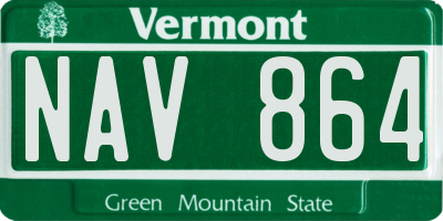 VT license plate NAV864