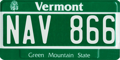 VT license plate NAV866