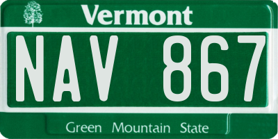 VT license plate NAV867