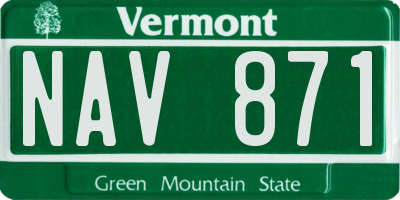 VT license plate NAV871