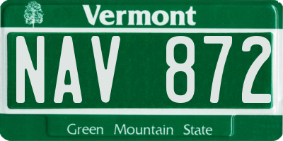 VT license plate NAV872