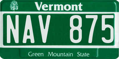 VT license plate NAV875