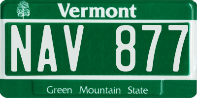 VT license plate NAV877