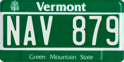 VT license plate NAV879