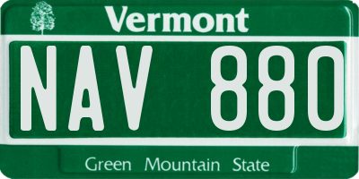 VT license plate NAV880