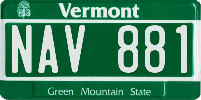 VT license plate NAV881